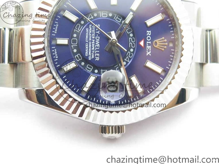 0413 Sky-Dweller 326934 SS AIF Blue Dial on SS Bracelet A23J to RelaxedFit 2787